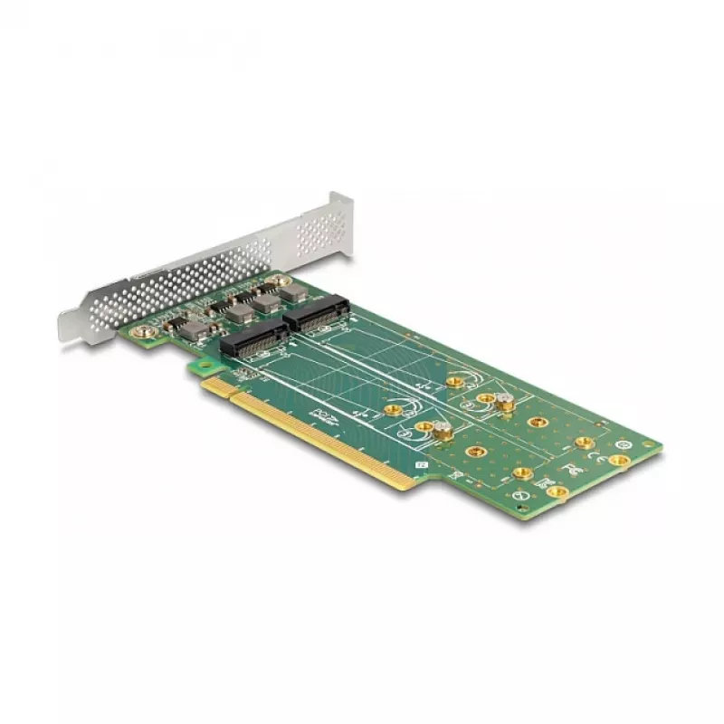 DeLOCK PCI Express 4.0 x16 karte ar 4 iekšējiem NVMe M.2 Key M slotiem, 110 mm