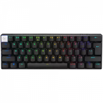 LOGITECH PRO X 60 LIGHTSPEED bezvadu spēļu tastatūra (taktilā) - MELNA - PAN - 2.4GHZ/BT - EMEA28i-935 - TAKTILAIS SLĒDZIS