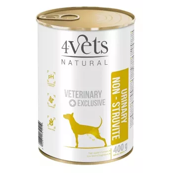 Slapja suņu barība 4vets Natural Urinary No Struvit 400 g — veterinārā diēta urīnceļu veselībai, tītara garša