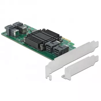 DeLOCK PCI Express x8 karte ar 4 iekšējiem SFF-8643 NVMe portiem, zema profila