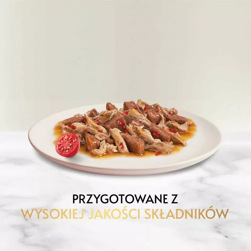 Mitrā kaķu barība Gourmet (Purina) Gold 85 g — pieauguši kaķi, liellopa un vistas gaļa
