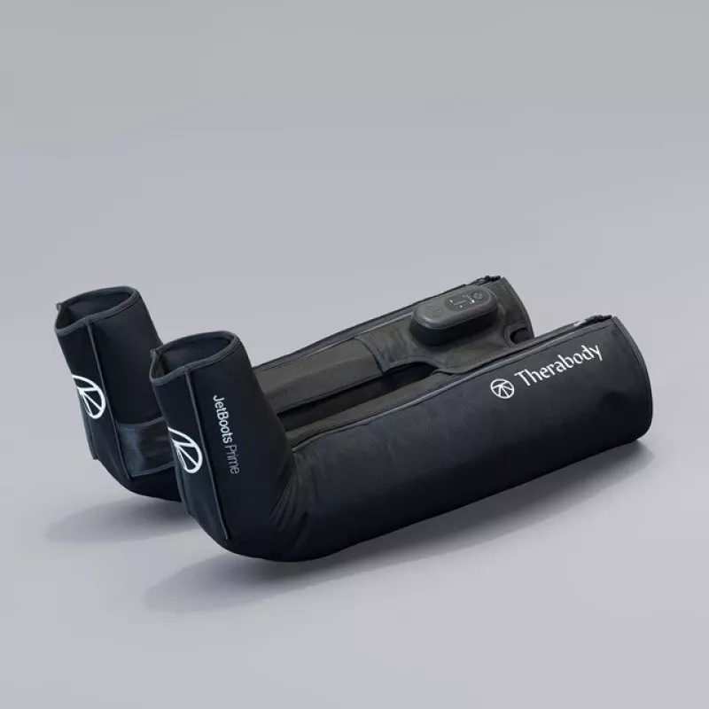 Pneimatiskie atjaunošanās zābaki Therabody RecoveryAir JetBoots Prime S — secīgas kompresijas sistēma, baterija, 180 min darbības laiks, melna, 2,51 kg