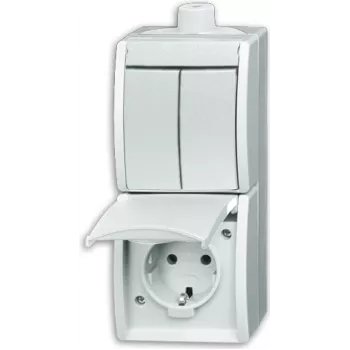 BUSCH JAEGER 2601/5/20EW-54-503 - CEE 7/3 - 2P+E - Balta - IP44 - 250 V - 16 A