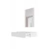 Tualetes galdiņš ar spoguli cama meble PAFOS 80×41,6×100 cm, balts matēts, MDF rāmis, 1 atvilktne