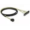 SCSI kabelis DeLOCK 85685 Melns Dzeltens 1 m 1 x Mini SAS HD SFF-8643 4 x SATA 7 pin