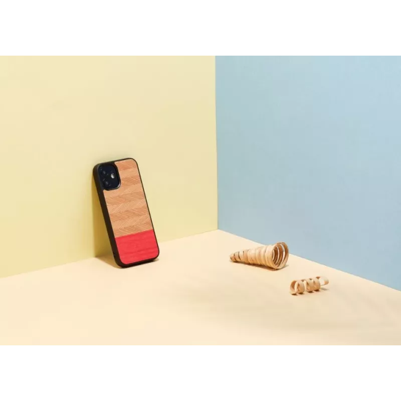 Aizsargājošs mobilā tālruņa vāciņš Man and Wood iPhone 12 mini — siļķes raksts, acālijas melns