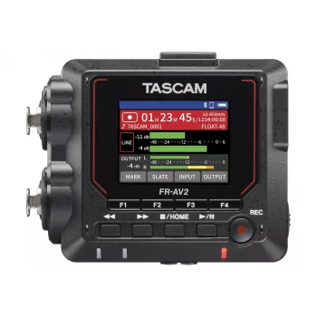 Pārnēsājams audio ierakstītājs Tascam FR2-AV — 2 celiņi, 2 XLR kombinētās ieejas, USB-C saskarne, 48–192 kHz, 24/32 biti, microSD līdz 512 GB