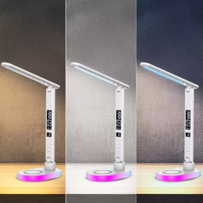 Galda lampa Hawk HW-LAMP03 balta RGB — regulējama LED galda lampa ar RGB apgaismojumu