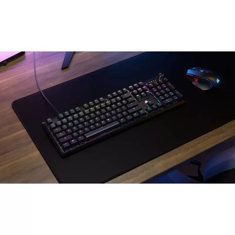 Corsair K70 spēļu tastatūra, USB, melna, mehāniska, pilna izmēra, 104 taustiņi