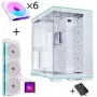 Lian Li O11 Dynamic EVO RGB PC korpusa komplekts + HydroShift II LCD-S 360TL AiO + 6x UNI FAN SL-INF 120 Reverse Blade ventilators - Balts