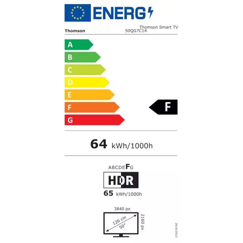 Thomson 50QG7C14 TV 127 cm (50) 4K Ultra HD Smart TV Wi-Fi melns