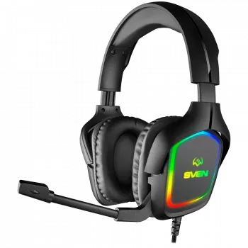 Spēļu austiņas ar mikrofonu AP-U750MV, melnas (USB, RGB)
