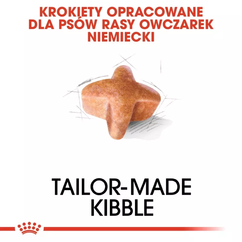Sausā suņu barība Royal Canin German Shepherd Adult, 11 kg — liela šķirne, mājputnu gaļa, 24% olbaltumvielu, 19% tauku