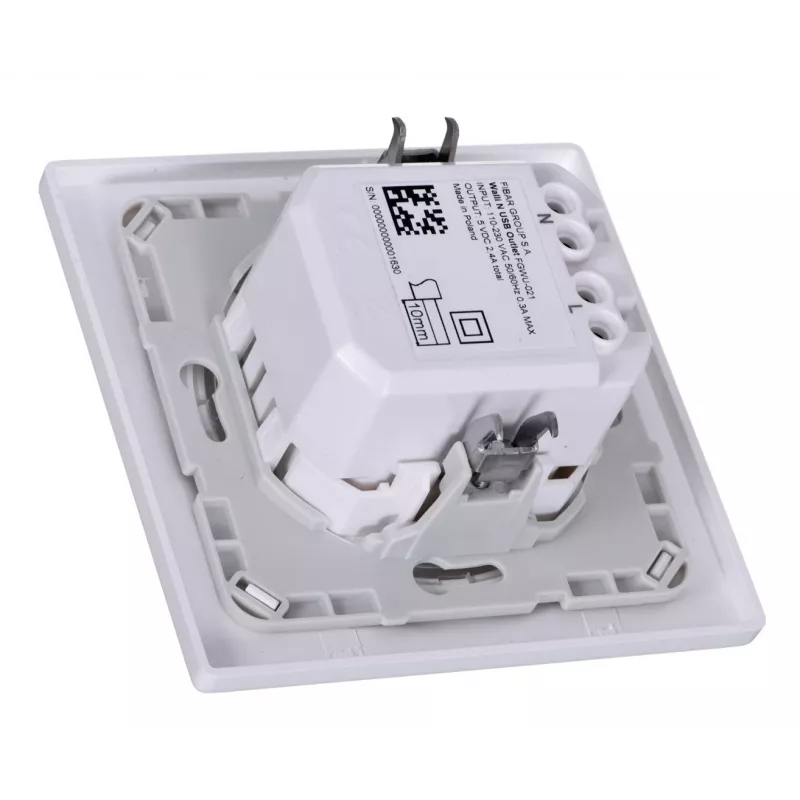 Fibaro Walli N kontaktligzda 2x USB balta
