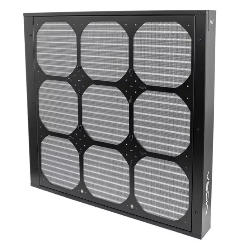 Radiators Watercool MO-RA IV 600 melns — atbalsta 120 mm ventilatorus
