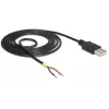 Delock kabelis USB2.0 Type-A spraudnis > 2 x atpliki vadu gali - 1,5m - melns (85664)