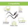 Techly ICOC U3A-RJ45-010 tīkla kabelis Melns, Sudrabs 1 m Cat6 F/UTP (FTP)