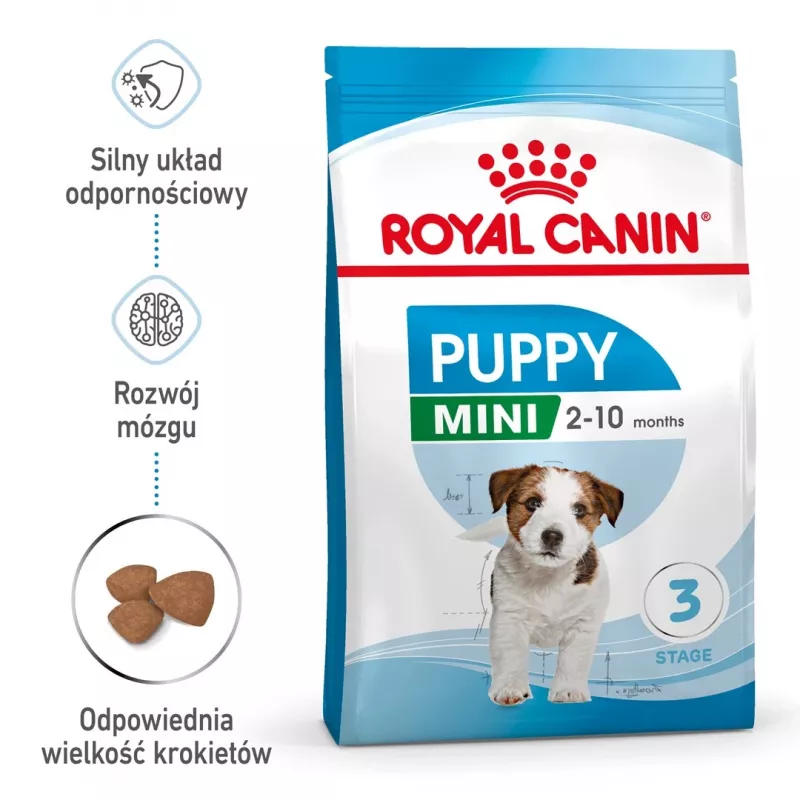 Sausā suņu barība Royal Canin Mini Puppy 2 kg — mazas šķirnes, vista, 31% olbaltumvielu