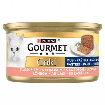 PURINA Gourmet Gold Mousse ar lasi - mitrā kaķu barība - 85g