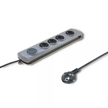 Pārsprieguma aizsargs Qoltec 50163 pelēks 4 maiņstrāvas kontaktligzdas 230 V 1,5 m