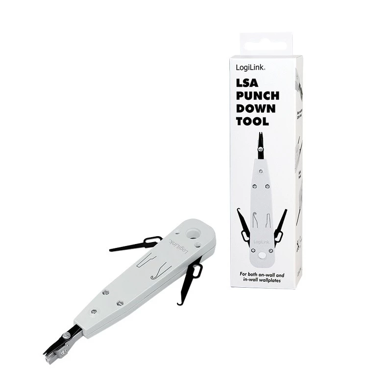 Kabeļu presēšanas knaibles LOGILINK WZ0001A RJ45/RJ11, ar iebūvētu griezēju un noņēmēju, balta
