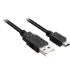 USB 2.0 kabelis, USB-A spraudnis > Mini-USB spraudnis (melns, 1,0 metrs, dubulti ekranēts)