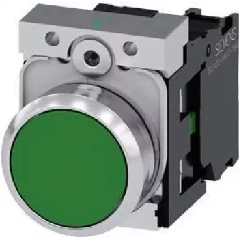 Siemens 3SU1150-0AB40-1BA0 elektriskais izpildmehānisms melns, zaļš, sudraba