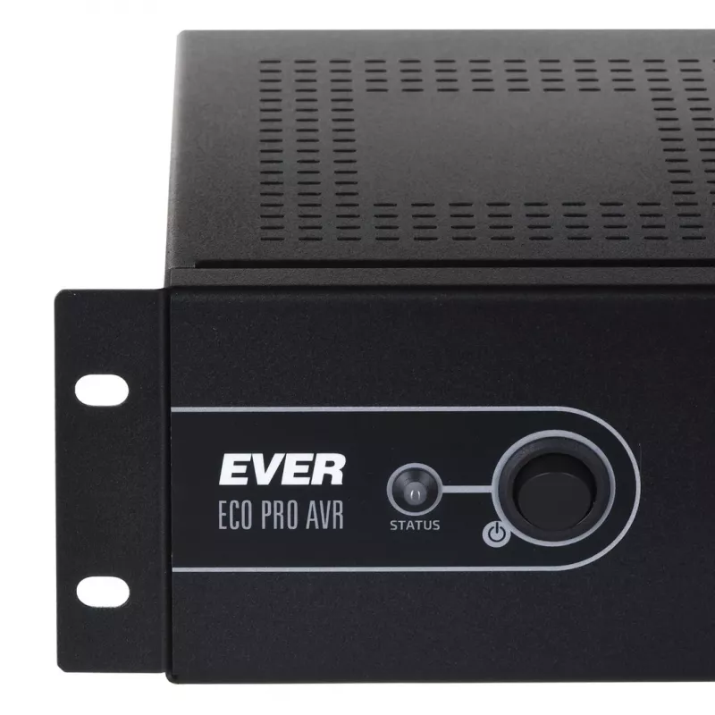 Rackmount Line-Interactive UPS EVER ECO Pro 1200 AVR CDS, 1,2 kVA (650 W izeja), 2U, 3× C13, USB-B, AVR, VRLA 12 V 5 Ah ×2