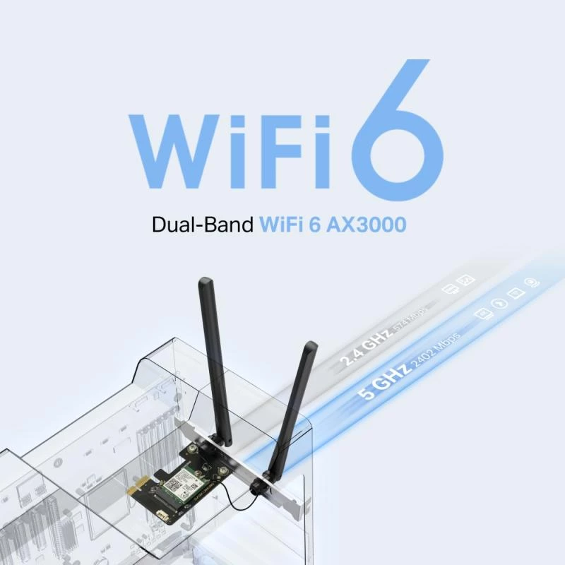 Mercusys WL-PCI AX3000 Dual-Band Bluetooth Express Adapter (MA80XE)