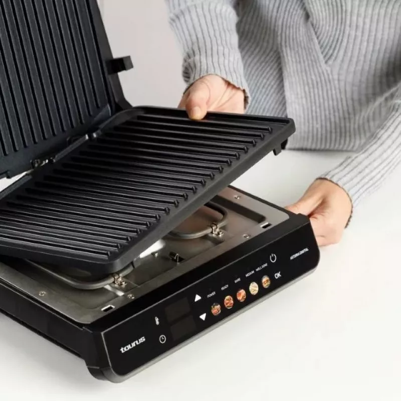 Elektriskais 2-in-1 grils Taurus Asteria Digital — 2000 W, regulējams termostats, nepiedegošs pārklājums, noņemama pilēšanas paplāte