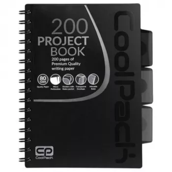 Spirālveida piezīmju grāmatiņa A5 Coolpack Melna