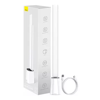 Galda lampa Baseus Smart Eye salokāma uzlādējama balta — salokāma LED galda lampa, uzlādējams akumulators, regulējama svira un galva