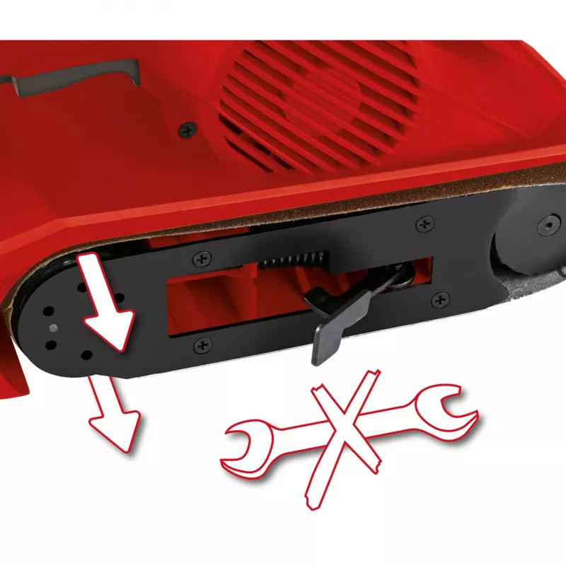 Lentas slīpmašīna TC-BS 8038 (sarkana/melna, 800 vatu)