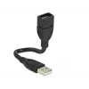 USB kabelis DeLOCK 15cm USB 2.0 USB A melns