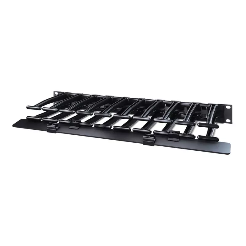 APC NetShelter kabelis Management, Horizontāls kabeļu pārvaldnieks, 1U, vienpusējs ar vāku, melns, 482.6 x 44.45 x 165.1 mm