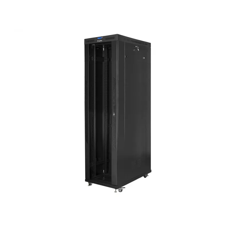 Rack cabinet 19 inch LANBERG FF01-8247-12BL, 47U, 800x1200 mm, stikla priekšdurvis