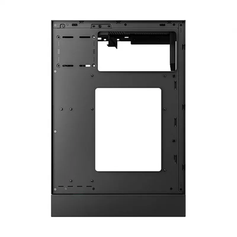 DeepCool CH170 PLUS Tower Melns — micro-ATX/mini-ITX korpusa korpuss, rūdīta stikla logs, USB-C, augšējais barošanas bloka novietojums