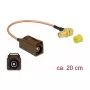 Koaksiālais kabelis DeLOCK 89684 RG-316 0,2 m FAKRA F SMA melns brūns zelts dzeltens