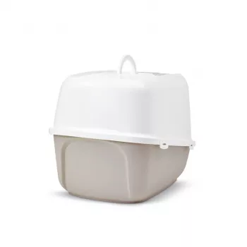 Segta kaķu tualetes kaste Savic Nestor Jumbo, plastmasa, 66.5×48.5×46.5 cm, kafijas/balta