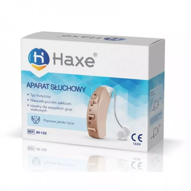 Haxe auss dzirdes pastiprinātājs JH-125, uzlādējams, bēšs, 4 skaļuma līmeņi, 45 dB pastiprinājums