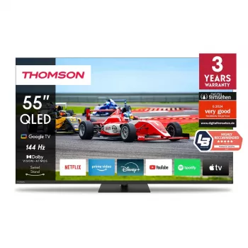 Thomson Q70 sērijas 55QG7C14 televizors 139,7 cm (55 inch) 4K Ultra HD Smart TV Wi-Fi Melns 350 cd/m²