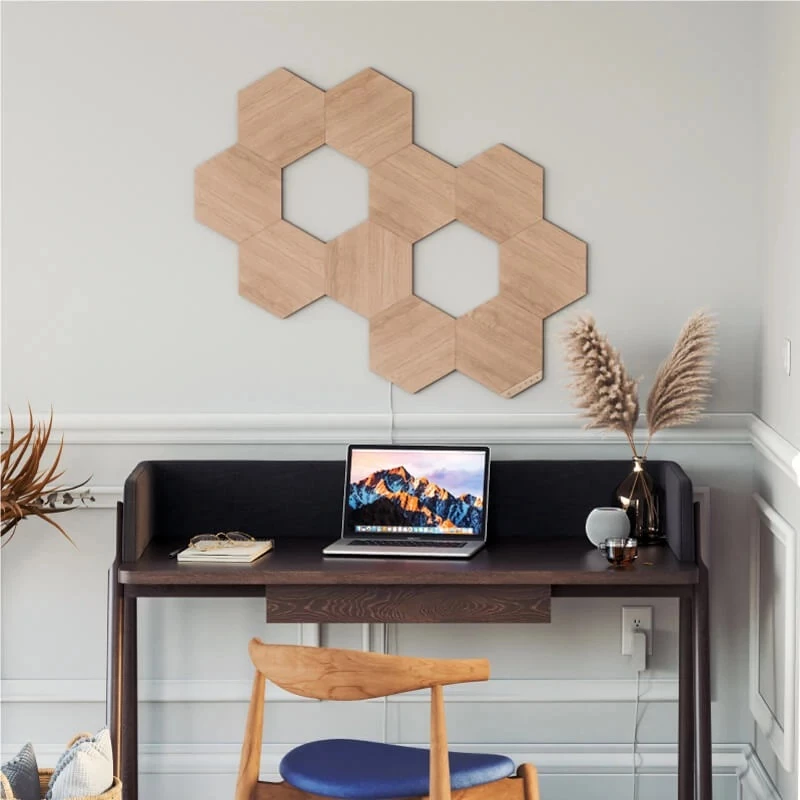 Nanoleaf Elements koka izskata sešstūra paplašināšanas komplekts, 3 gab.