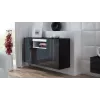 Cama Kumode VIVA 150 melns/melns glancēts + balts