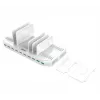Uzlādes stacija Unitek Y-2190A — 10 × USB ports (8 × USB 2.0 + 2 × USB 3.2 Gen 1), bezvadu uzlāde, 96 W kopējā jauda