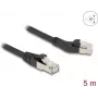 Tīkla kabelis DeLOCK RJ45 Cat.6A 45° pa kreisi leņķveida uz taisnu 5m melns