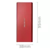SSD korpuss QOLTEC 51831 USB 3.0 M.2 SATA diskiem līdz 2TB, sarkans, atbalsta 30 mm garumu, līdz 4 diskiem