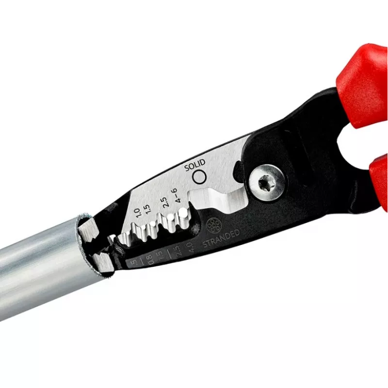 Knipex 13 72 200 ME kabeļu noņēmējs melns, zils, sarkans, nerūsējošais tērauds