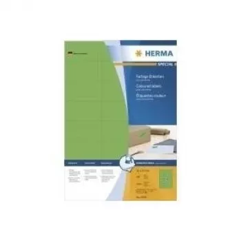 Uzlīmes HERMA krāsainas A4 70x37 mm zaļas papīrs matēts 2400 gab.