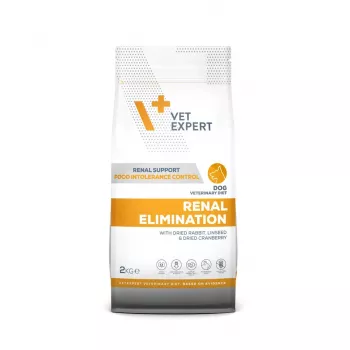 Sausā suņu barība VETEXPERT Veterinary Diet Renal Elimination 2 kg — truša garša, pieaugušiem suņiem, nieru atbalsts, 15,8% olbaltumvielu, 19,5% tauku
