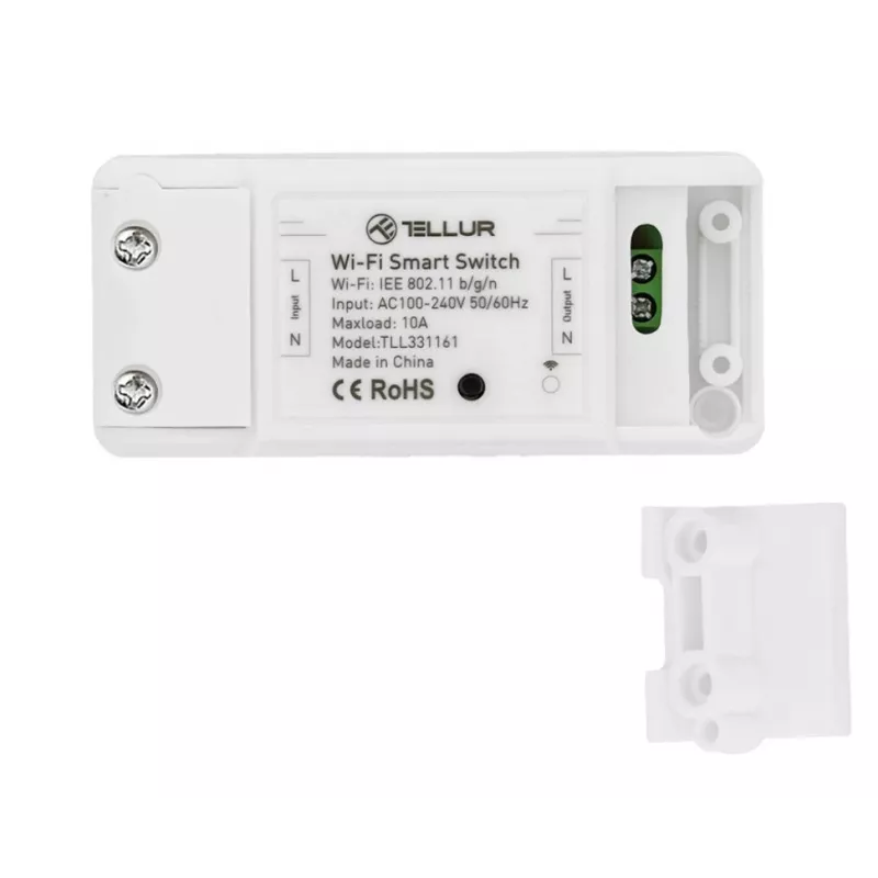 Inline WiFi slēdzis Tellur TLL331161 2200W — viedais inline relejs lampām un ierīcēm